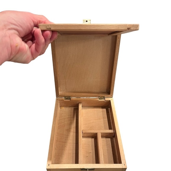 Vintage Wooden Hand Painted Jewelry Box With Mirror Germany - Picture 4 of 10